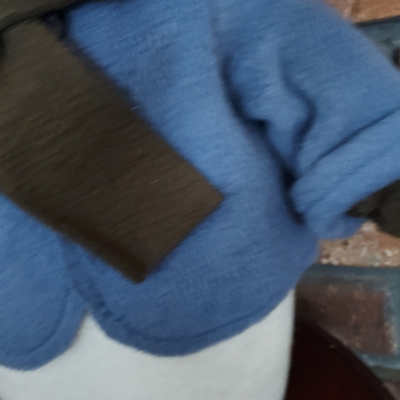 Snowman Felt Plush Christmas Decor Weighted Shelf Sitter White Blue Coat  Olive - Picture 3 of 7